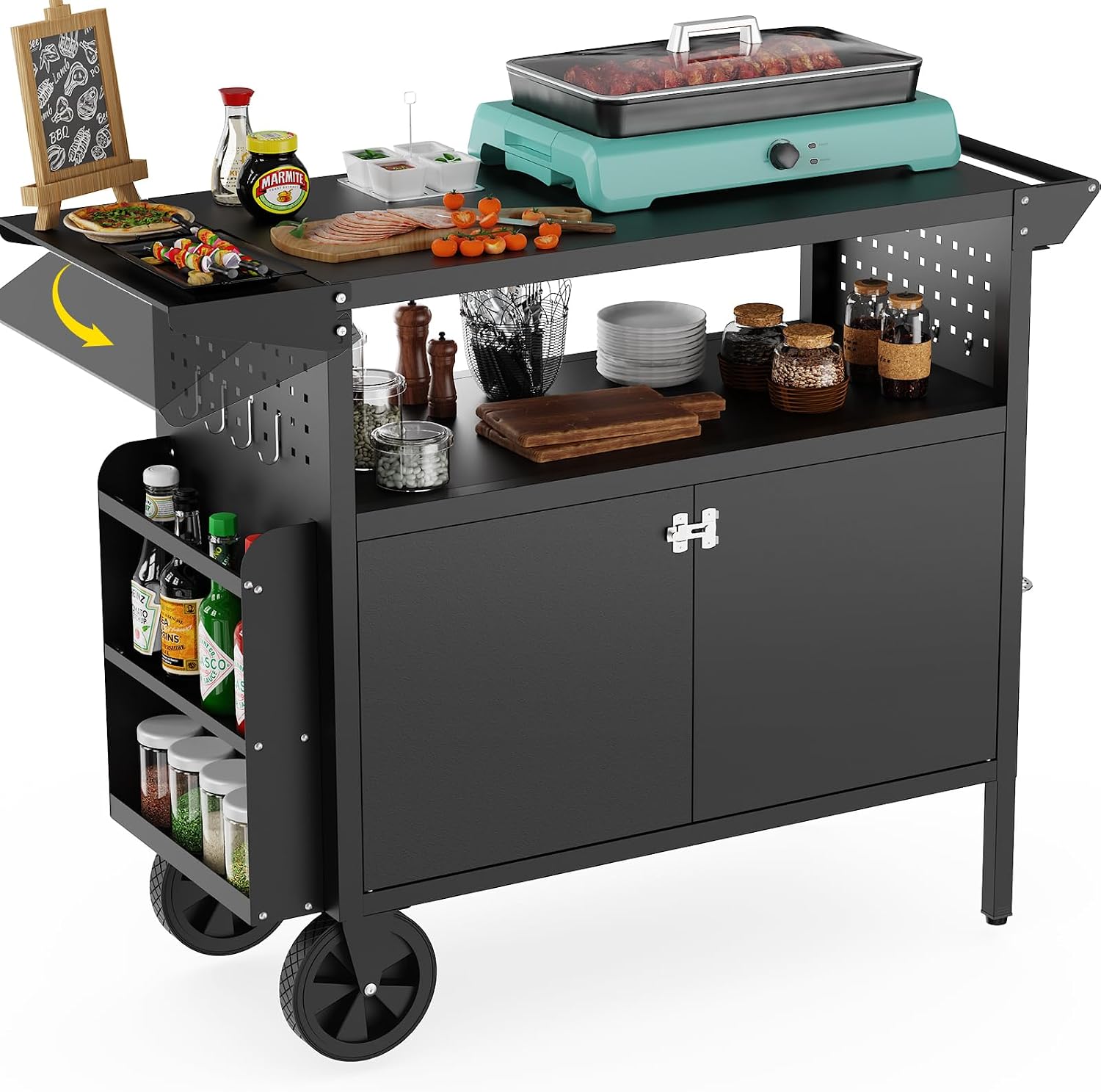 Outdoor Furniture European - Table de barbecue d'extérieur avec rangement,