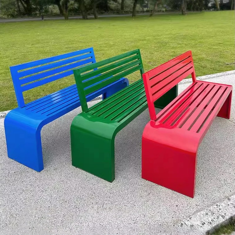 Garden Bench Metal - Banc de jardin extérieur moderne coloré