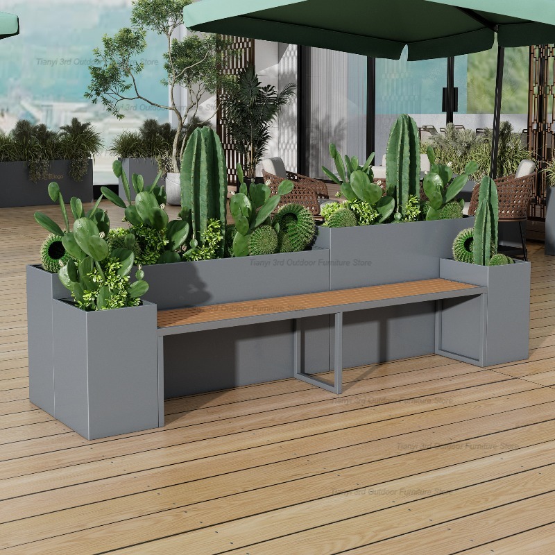 Garden Bench Metal - Banc-jardinière nordique en acier inoxydable, lit