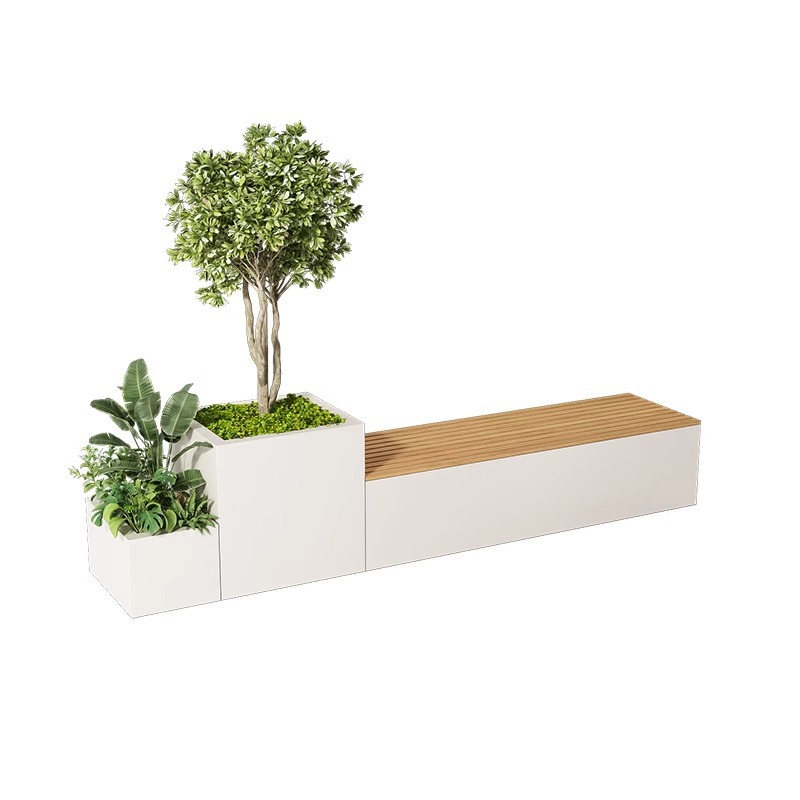 Garden Bench Metal - Banc-jardinière combiné en métal pour extérieur,