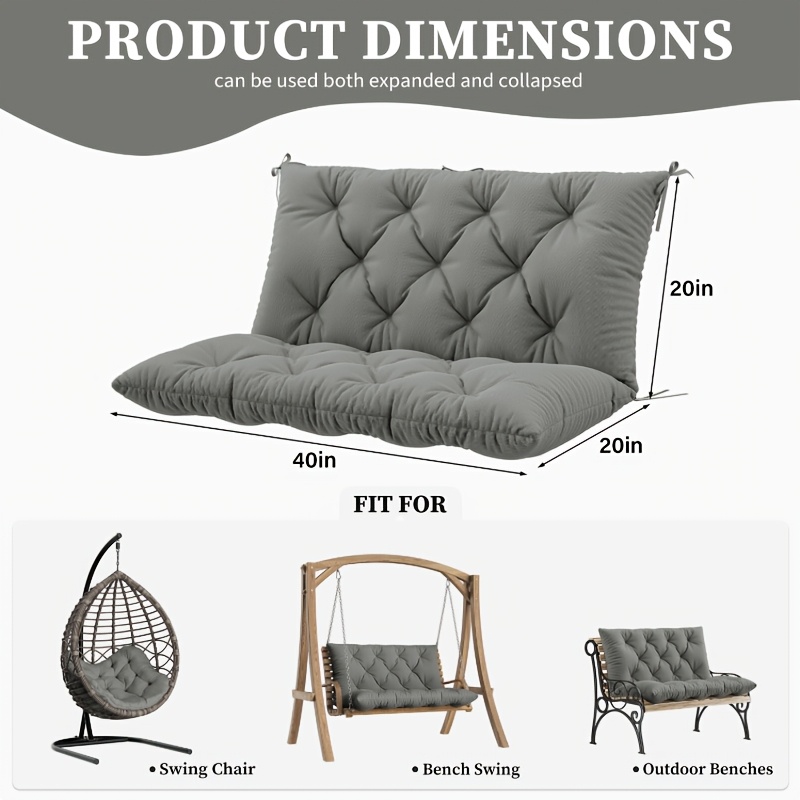 Outdoor Furniture Bench - Coussin de balançoire de véranda 150x100cm