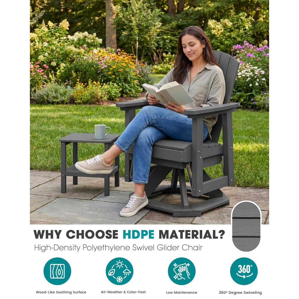 Outdoor Furniture Hdpe - Fauteuil à bascule Adirondack, ensemble de