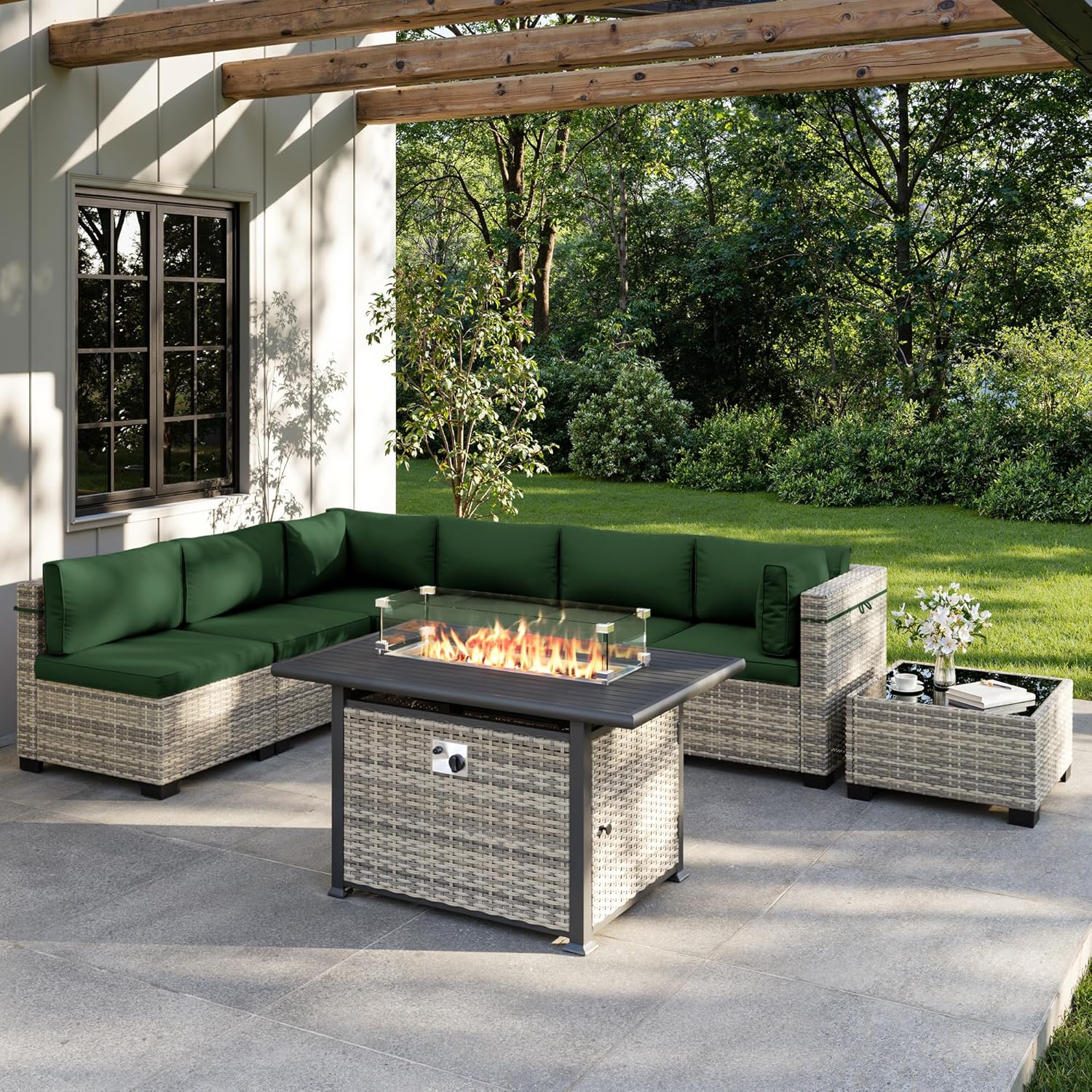 Outdoor Furniture And Fire Pit - Ensemble de meubles de patio extérieur