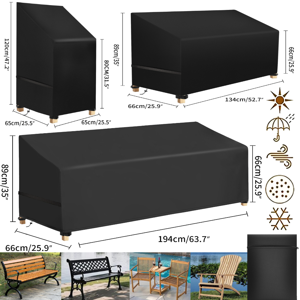 Outdoor Furniture Bench - Housse de protection imperméable pour chaise