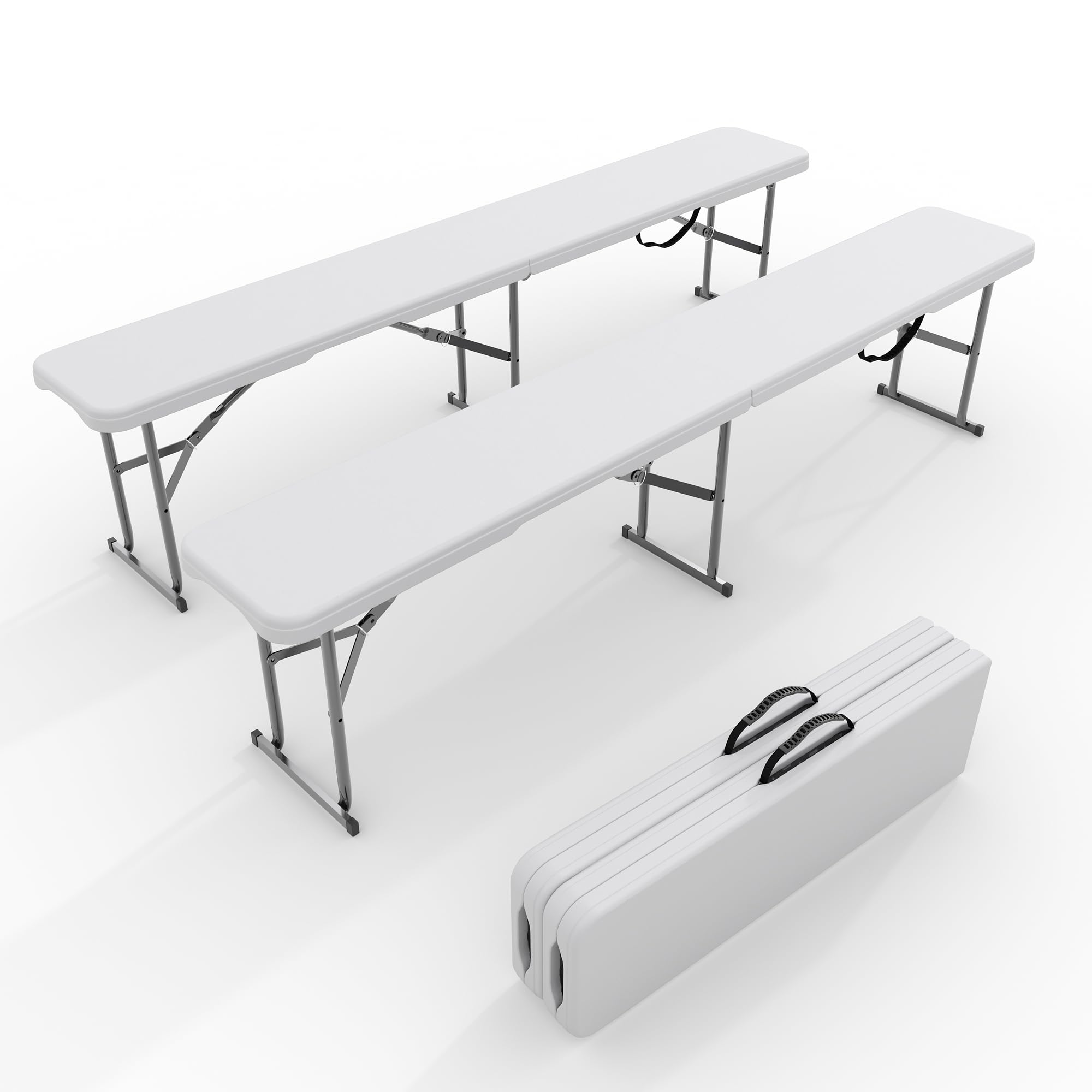 Lot de 2 bancs pliants d'extér - Outdoor Furniture Hdpe avis et prix