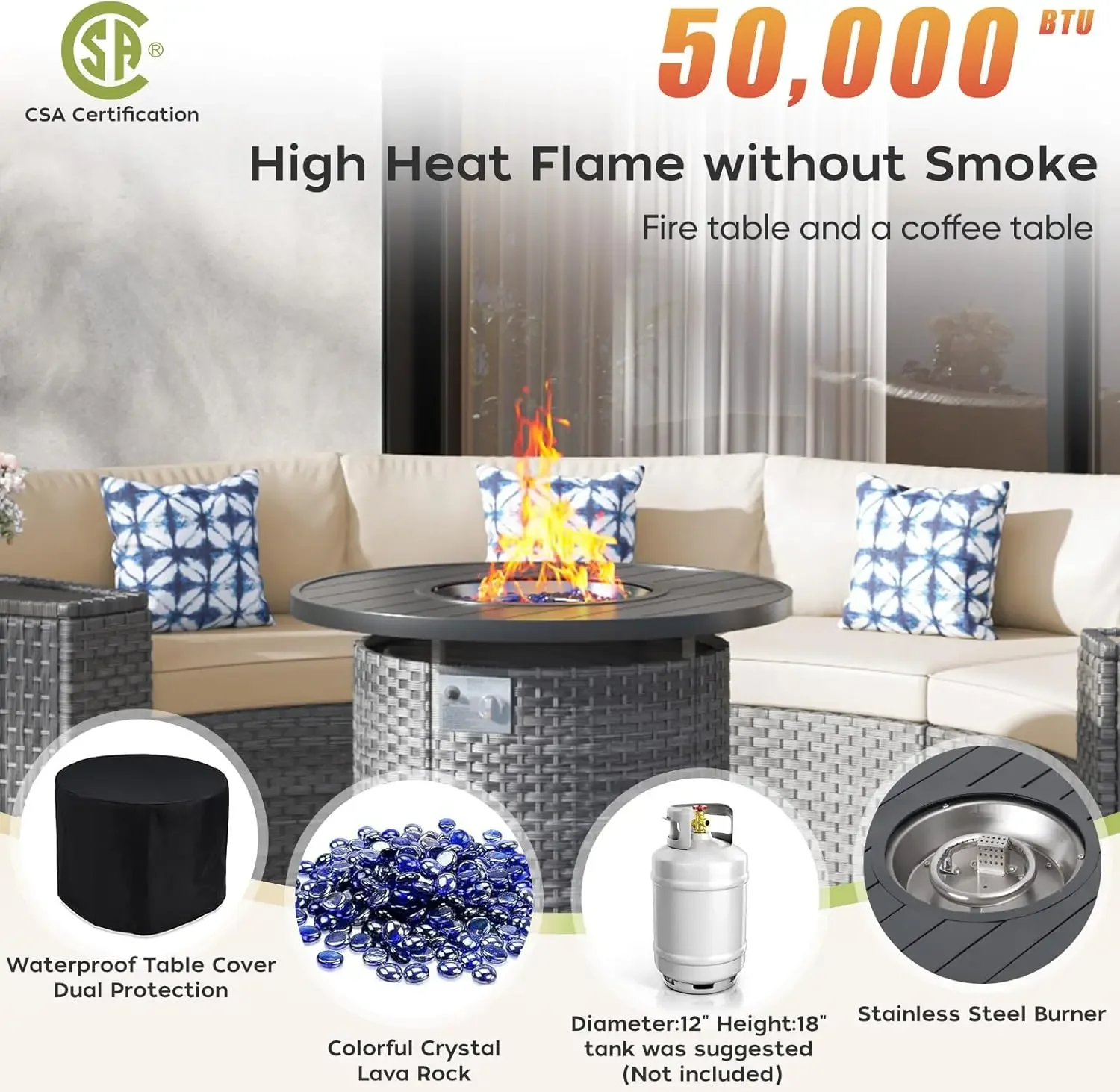 l Ensemble de meubles de patio - Outdoor Furniture And Fire Pit avis et prix