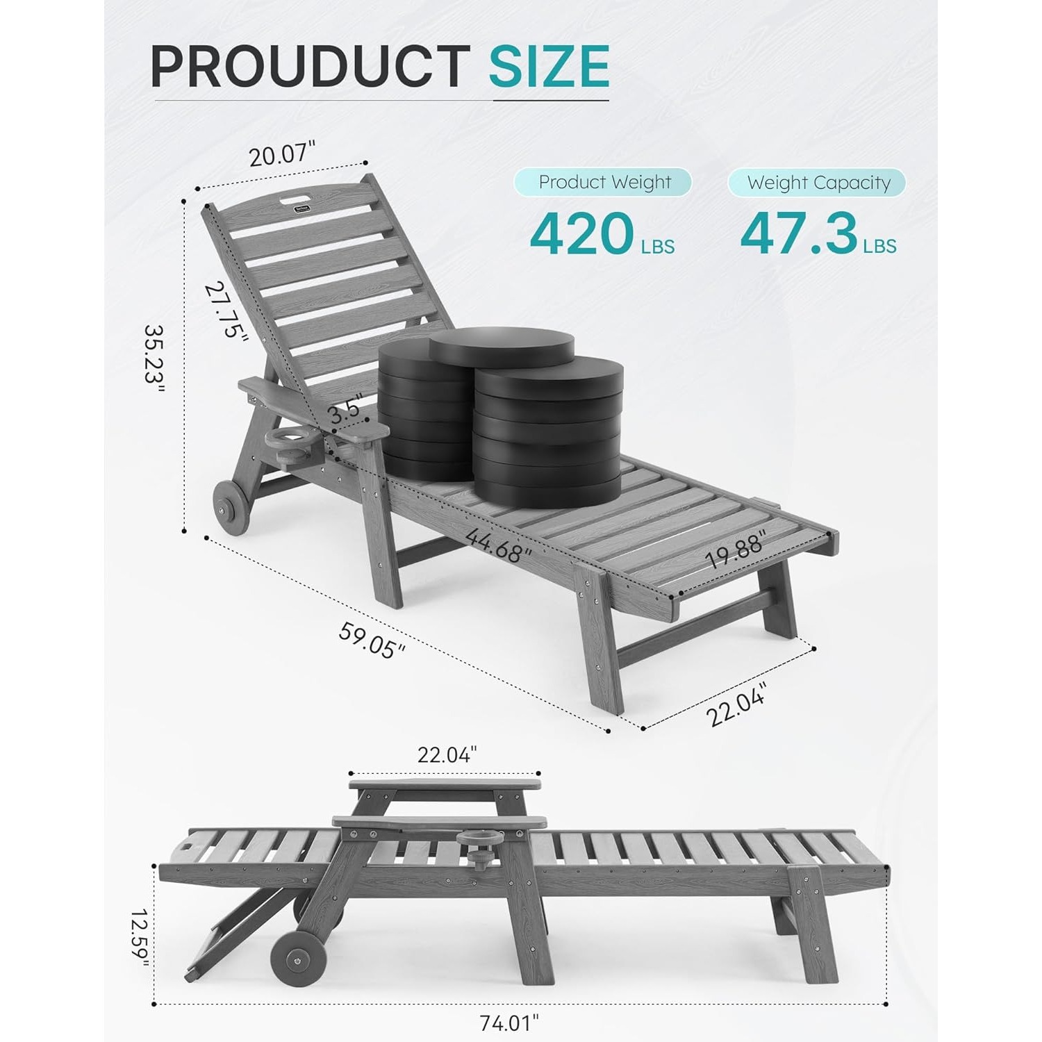 Chaise longue de patio extérie - Outdoor Furniture Hdpe avis et prix