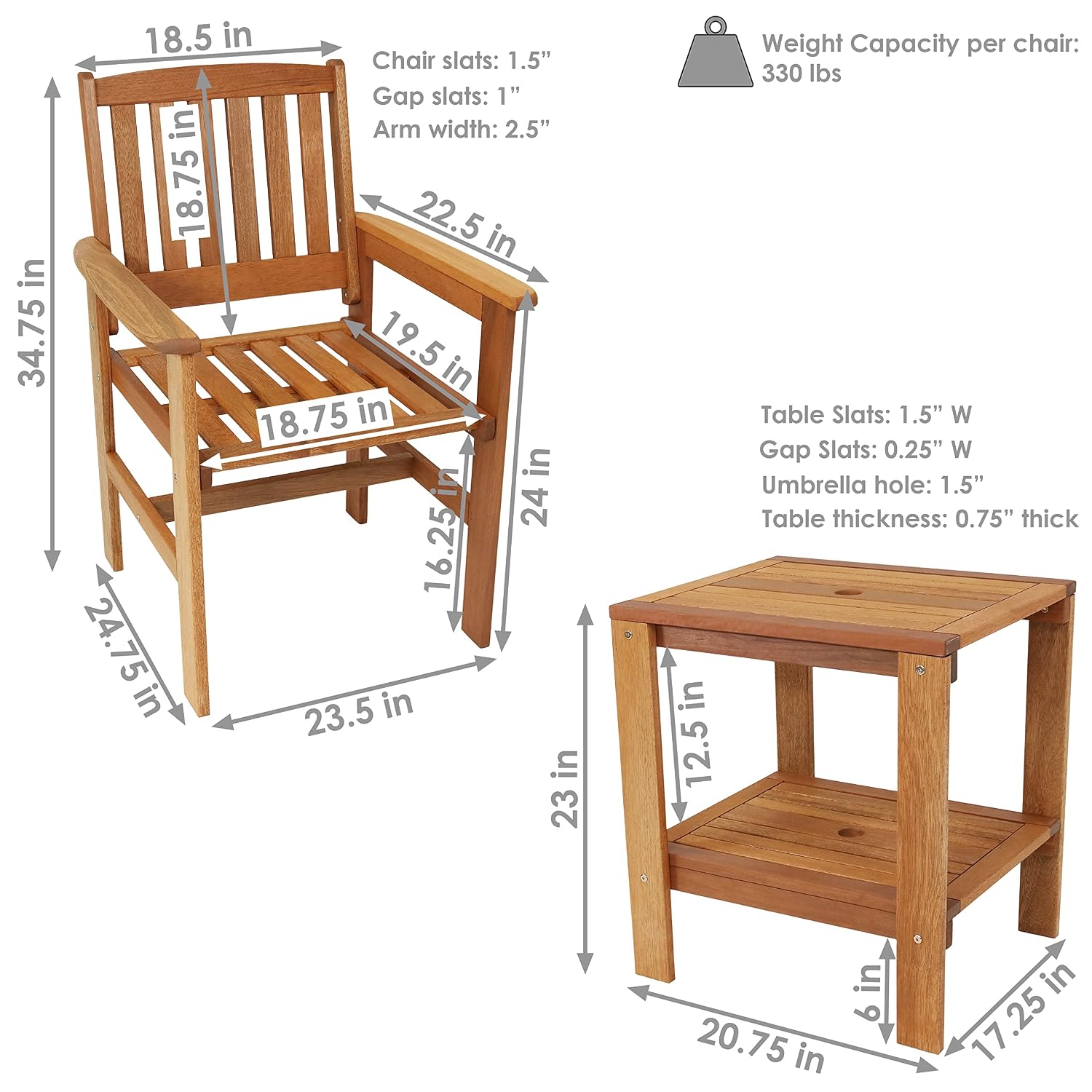 Ensemble de patio en bois 3 pi - Outdoor Furniture Oil Teak avis et prix