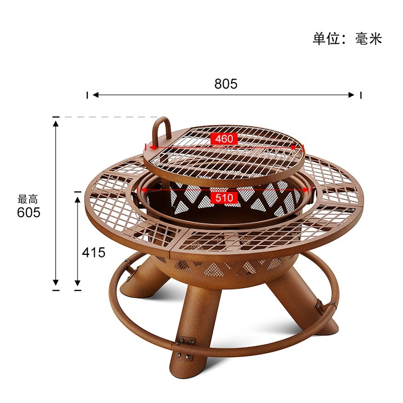 Ensemble de barbecue et foyer  - Outdoor Furniture And Fire Pit avis et prix