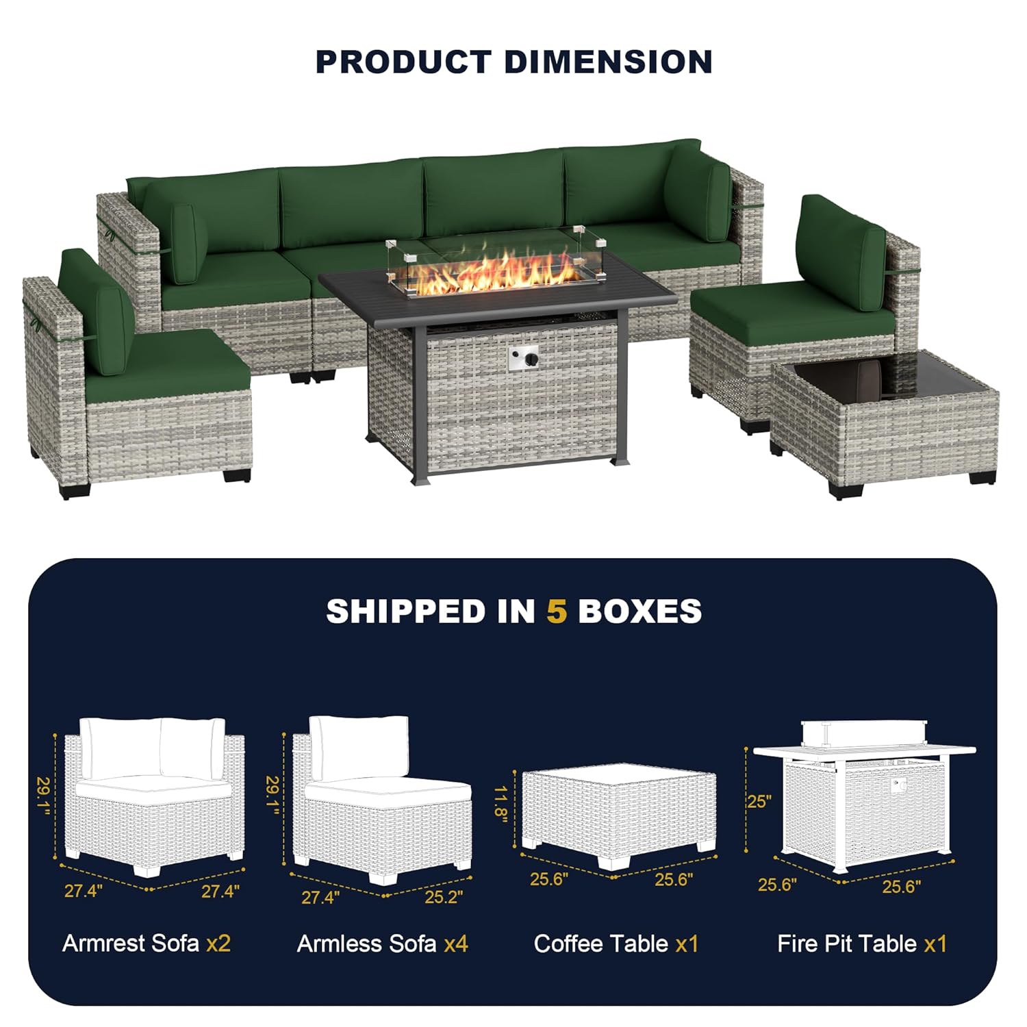 Ensemble de meubles de patio e - Outdoor Furniture And Fire Pit avis et prix